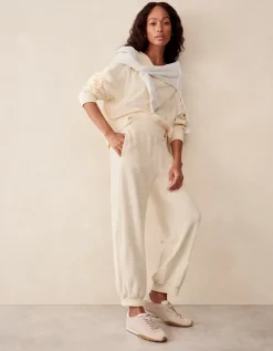 Towelling Deep V-Neck Sweatshirt