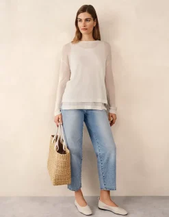 Transparent Knit Jumper with Viscose