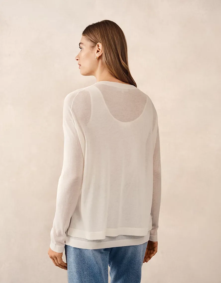Transparent Knit Jumper with Viscose