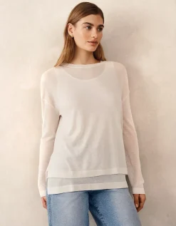 Transparent Knit Jumper with Viscose