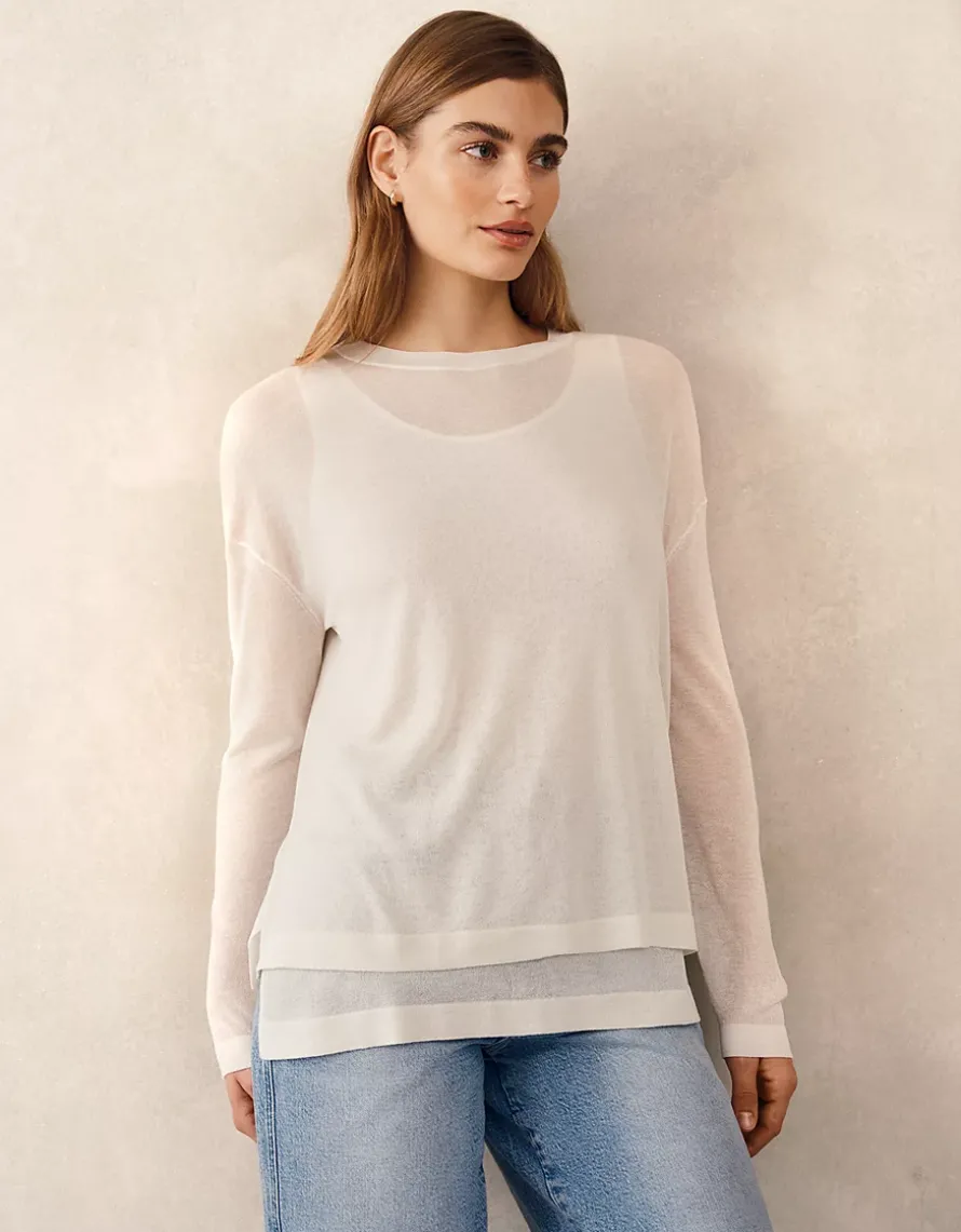 Transparent Knit Jumper with Viscose
