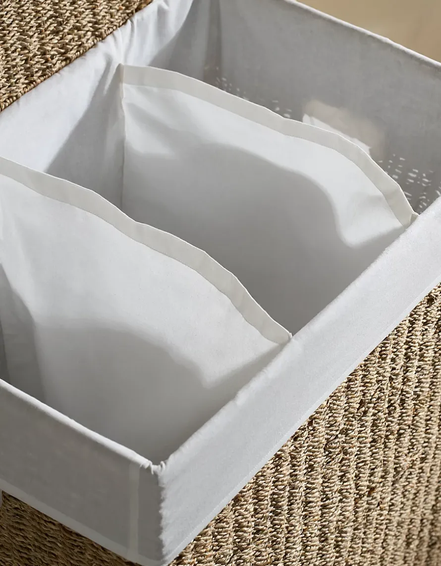 Triple Seagrass Laundry Basket