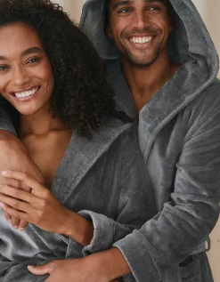 Unisex Hooded Organic Cotton Velour Robe