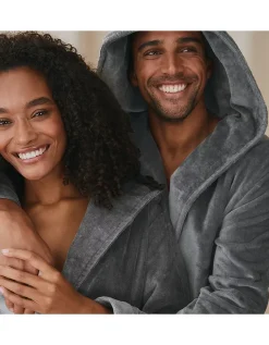 Unisex Hooded Organic Cotton Velour Robe