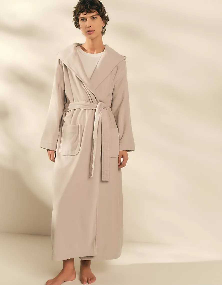 Unisex Hooded Organic Cotton Velour Robe