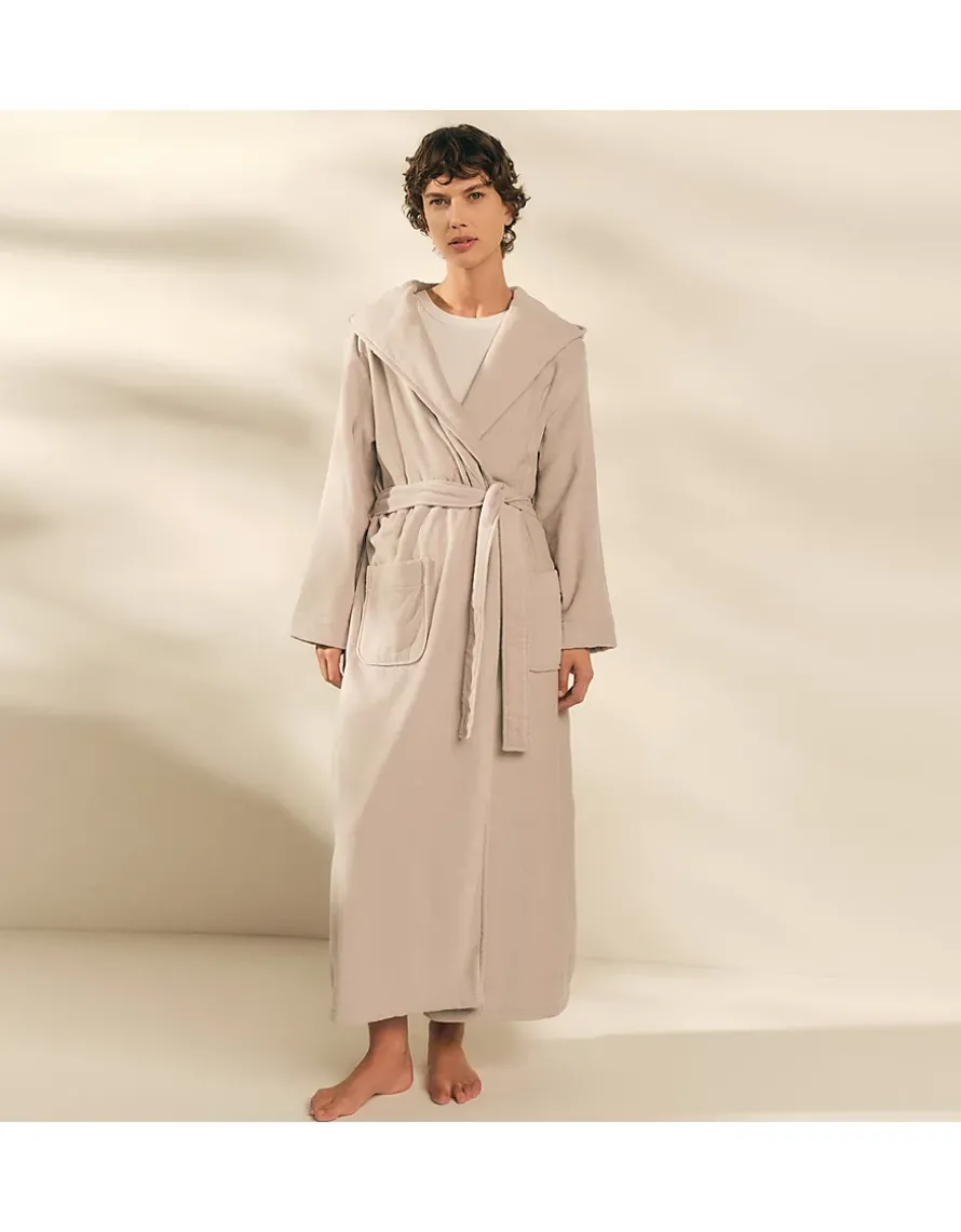Unisex Hooded Organic Cotton Velour Robe