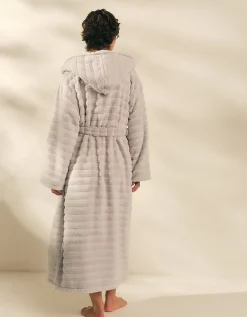 Unisex Organic Cotton Hooded Ribbed Hydrocotton Robe