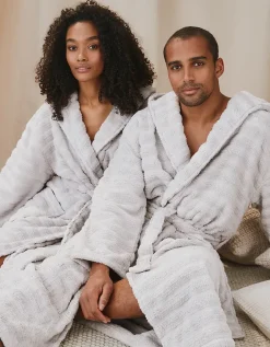 Unisex Organic Cotton Hooded Ribbed Hydrocotton Robe
