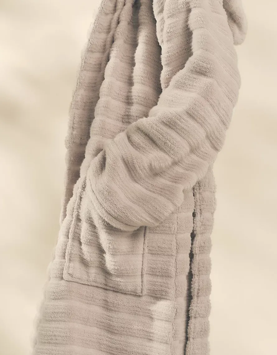 Unisex Organic Cotton Hooded Ribbed Hydrocotton Robe
