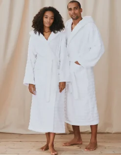 Unisex Organic Cotton Hooded Ribbed Hydrocotton Robe
