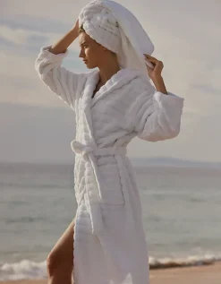 Unisex Organic Cotton Hooded Ribbed Hydrocotton Robe