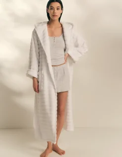 Unisex Organic Cotton Hooded Ribbed Hydrocotton Robe