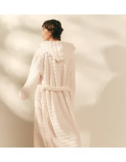 Unisex Organic Cotton Hooded Ribbed Hydrocotton Robe
