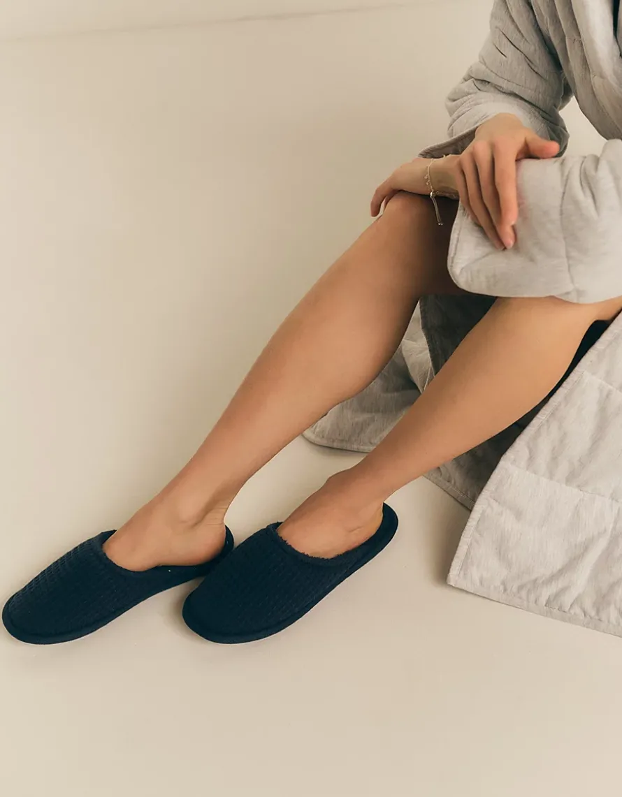 Unisex Organic Cotton Waffle Slippers