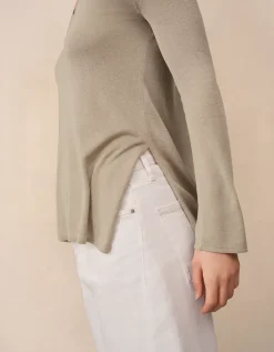 V Neck Knitted Tunic with Modal