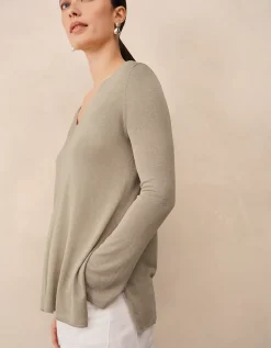V Neck Knitted Tunic with Modal
