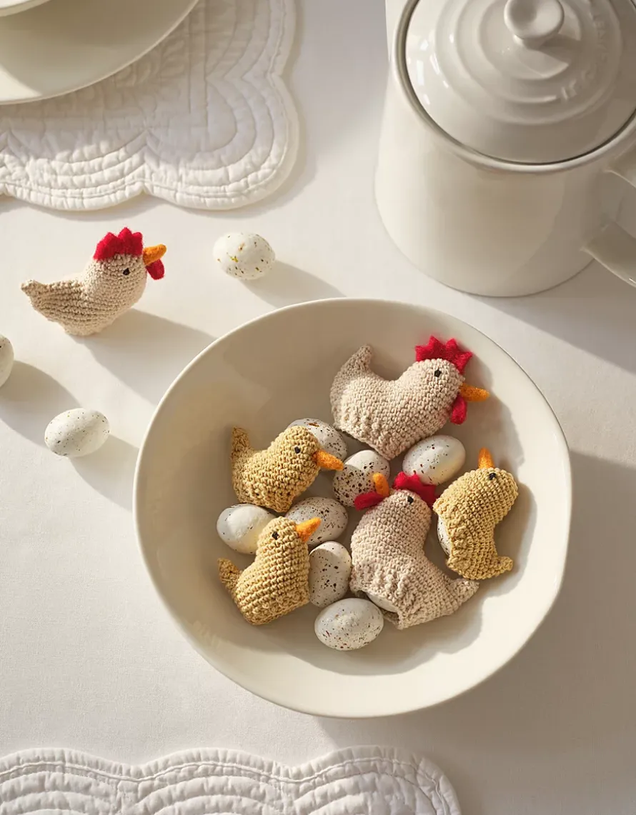 White and Yellow Table Chick Cosies – Set of 6