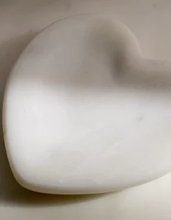 White Marble Heart Dish