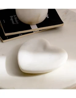 White Marble Heart Dish