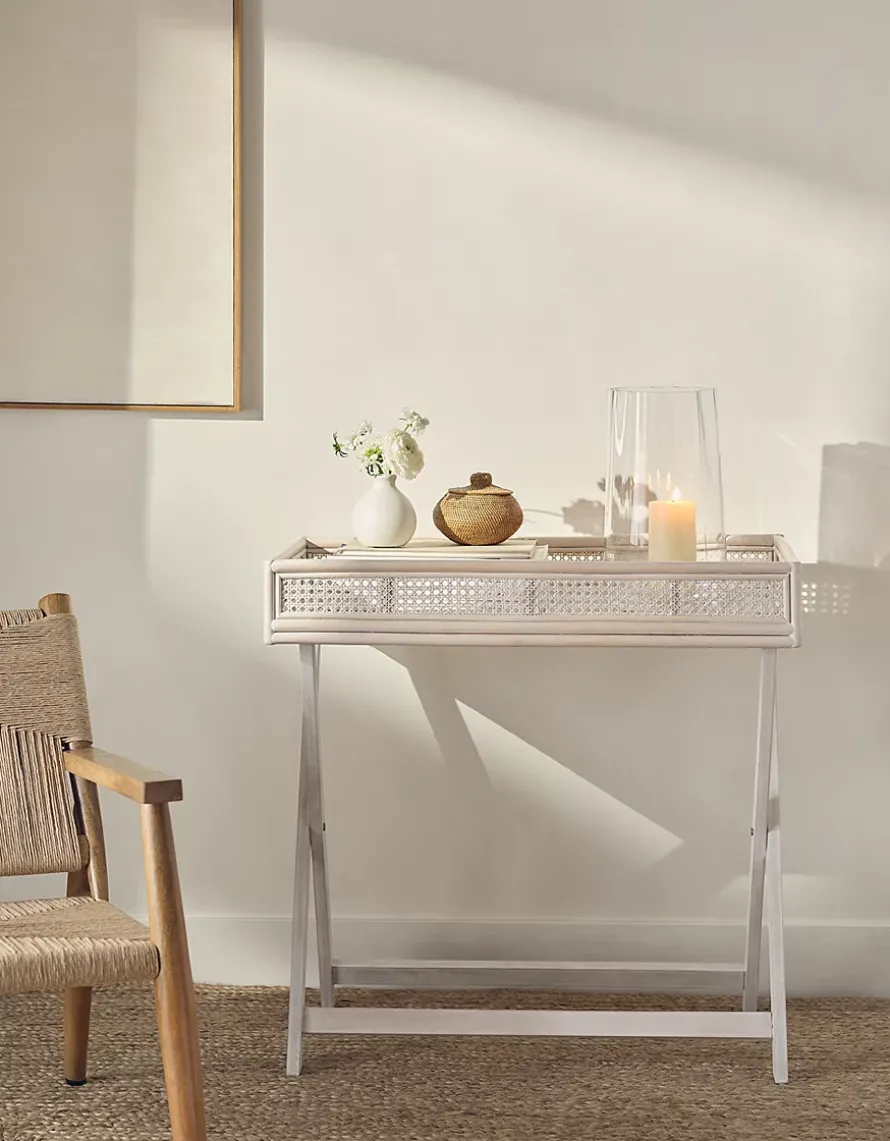 Whitewashed Bamboo Butlers Tray