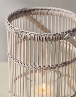 Whitewashed Bamboo Lantern