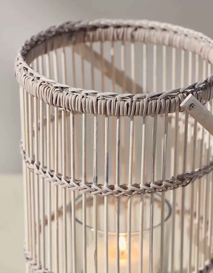 Whitewashed Bamboo Lantern