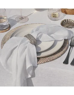 Whitewashed Rattan Napkin Rings – Set of 4