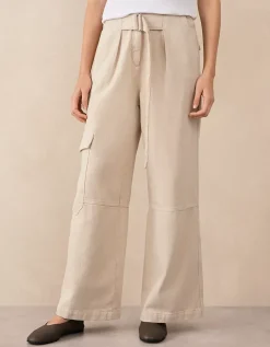 Wide Leg Belted Trousers