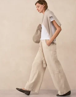 Wide Leg Belted Trousers