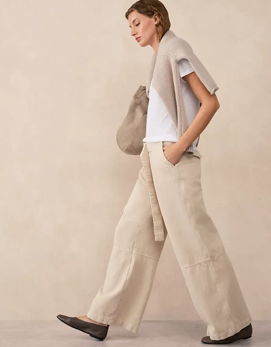 Wide Leg Belted Trousers