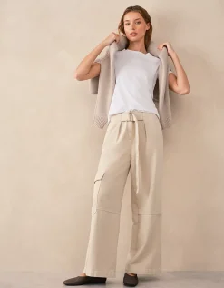 Wide Leg Belted Trousers