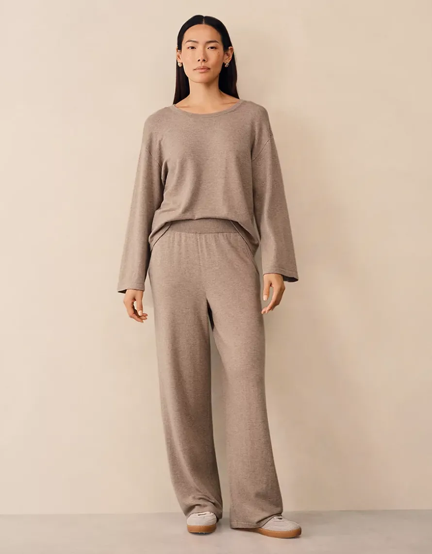 Wide Leg Joggers with Cashmere