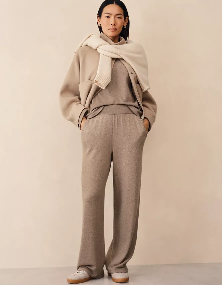 Wide Leg Joggers with Cashmere