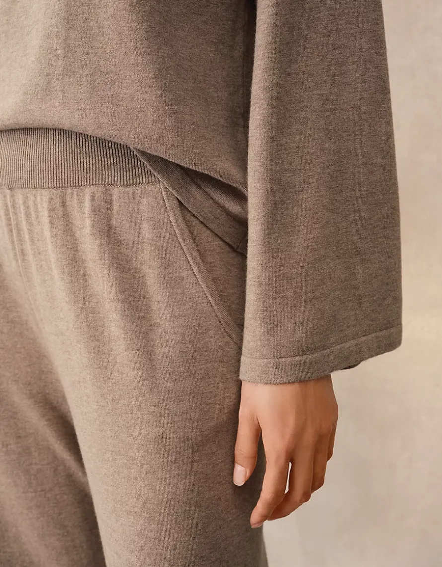 Wide Leg Joggers with Cashmere