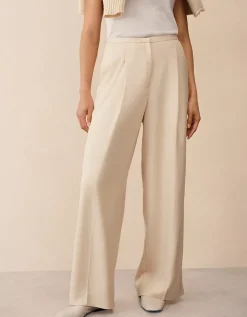 Wide Leg Pleated Trousers