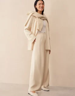 Wide Leg Pleated Trousers