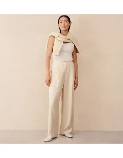 Wide Leg Pleated Trousers