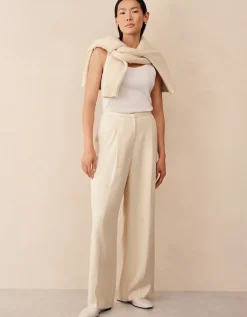 Wide Leg Pleated Trousers
