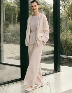 Wide Leg Pleated Trousers