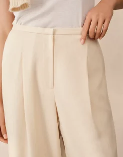 Wide Leg Pleated Trousers