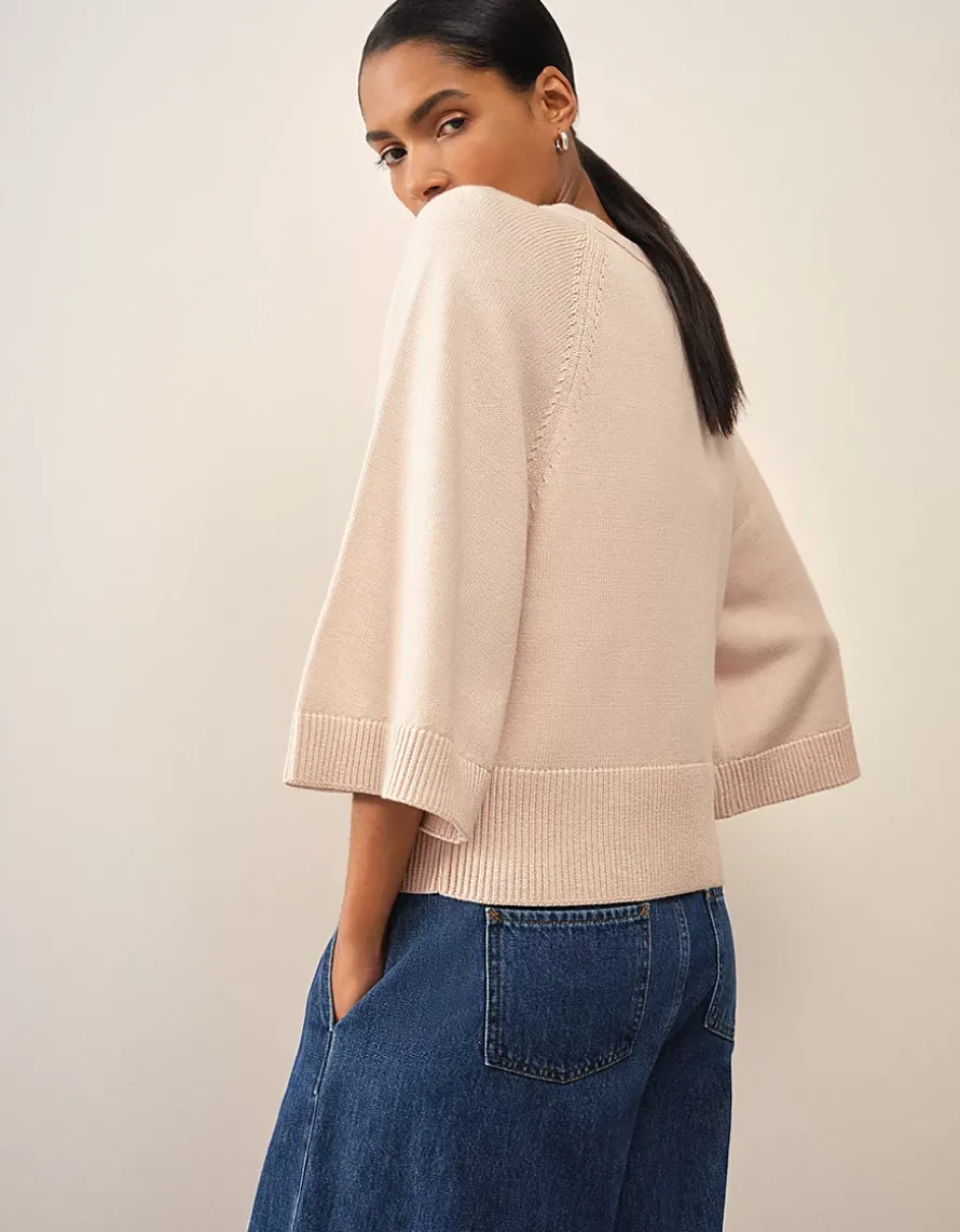Wide Sleeve Jumper with Cotton