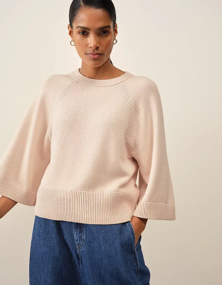 Wide Sleeve Jumper with Cotton