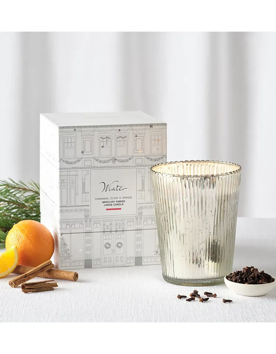Winter Mercury Ribbed Large Candle