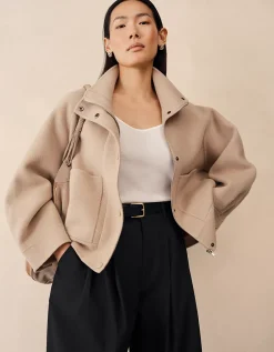 Wool Rich Double Faced Cropped Jacket