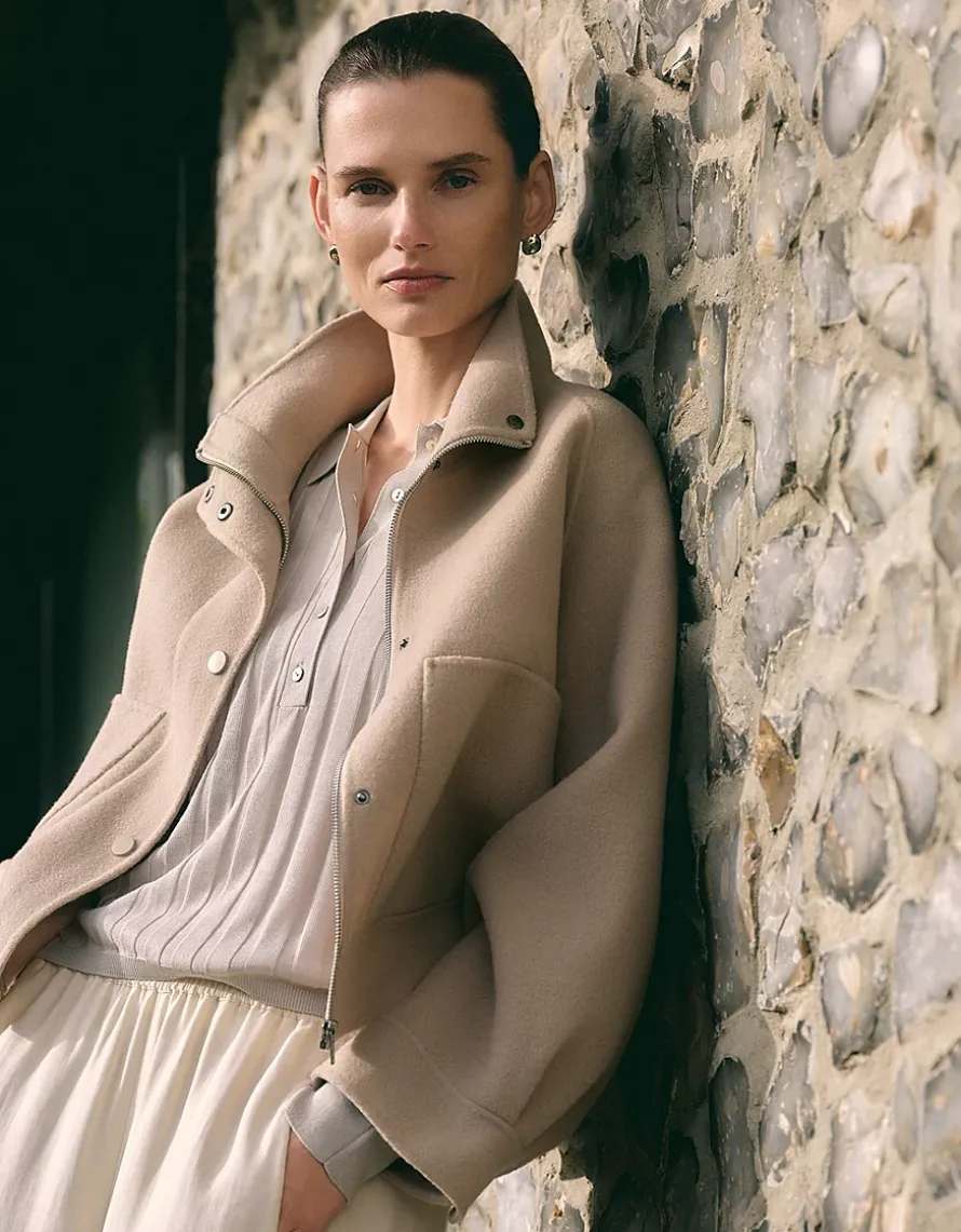 Wool Rich Double Faced Cropped Jacket